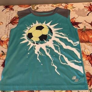 5/$3 Place Blue and Gray Soccer Graphic Tank Top
